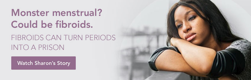 Banner image showing a girl in sad mood along with information on monster menstrul